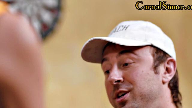 Sinning cheerleaders suck cock and get fucked by coach