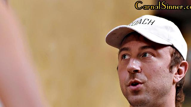 Sinning cheerleaders suck cock and get fucked by coach