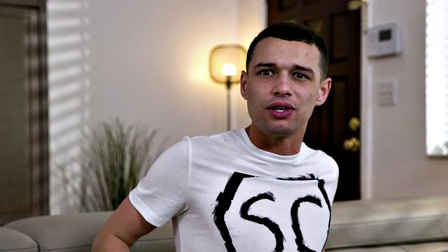 Stepmom with huge boobs gets pounded by stepson's hard cock in the living room