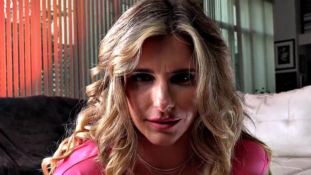 POV busty oiled MILF gives teasing HJ and boobjob to man