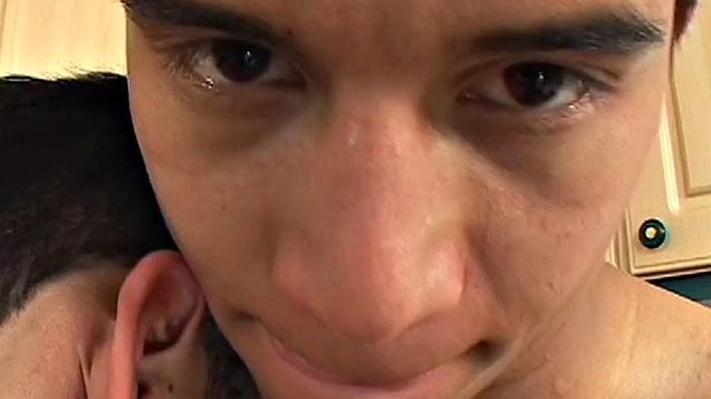 Cumswapping Latino twink barebacked in the kitchen by BF