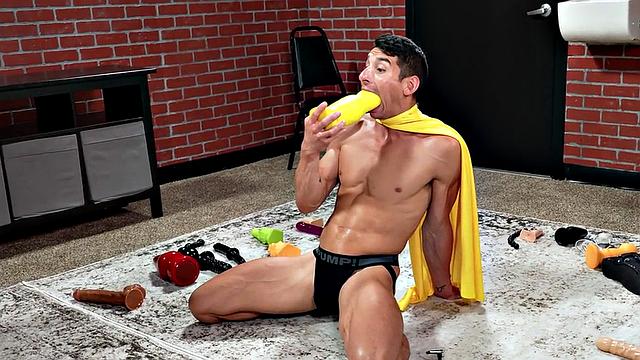 submissive stud barebacked by Black top after dildo fun