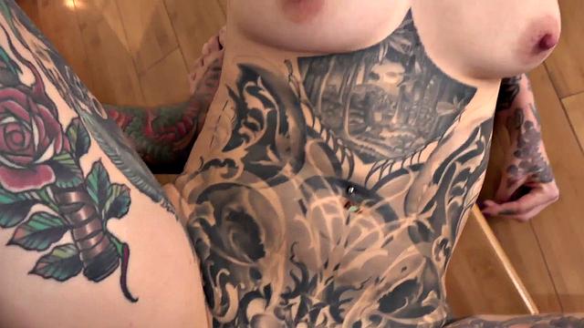 Staircase to Heaven: Michelle Masque & Sascha Ink Fucking