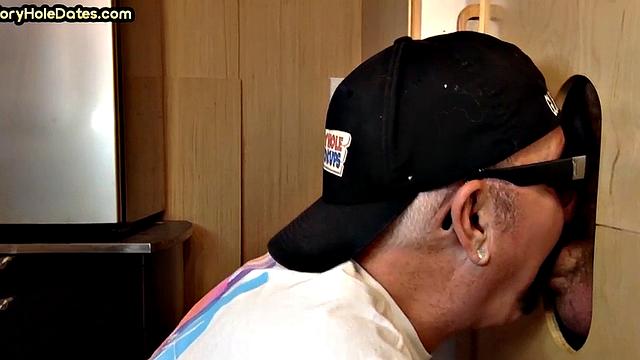 Gloryhole DILF deep sucks cock in home private video