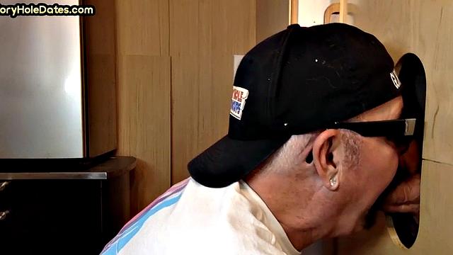 Gloryhole DILF deep sucks cock in home private video