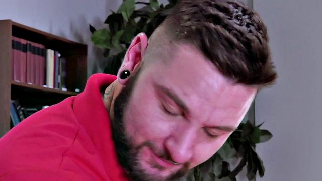 Hunky inked bottom anally fisted by stud