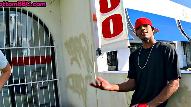 Ebony pulled thug ass fucked by white after casting