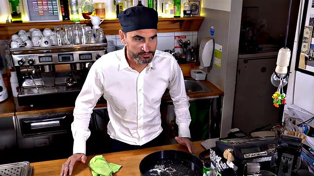 HUNT4K. Cafe worker desperately watches his future wife