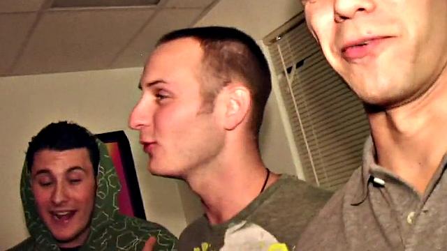 Hazed dormitory stud fucked in 3way for fraternity