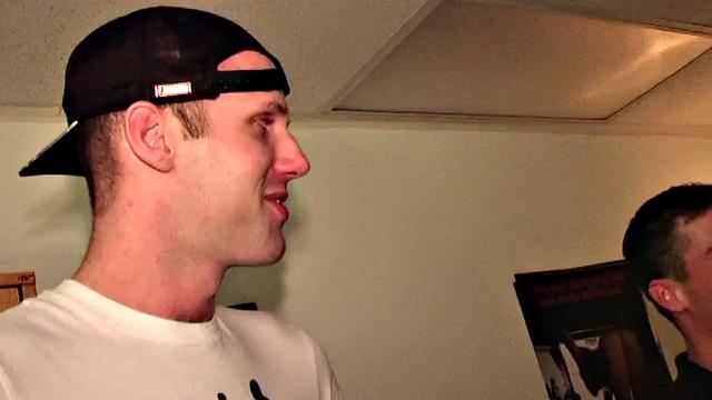 Hazed dormitory stud fucked in 3way for fraternity