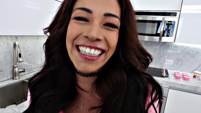 Busty Colombian's Sweet Striptease