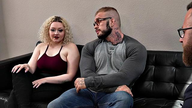 Mesmerized hunk jerks hard cock in front of voyeurs