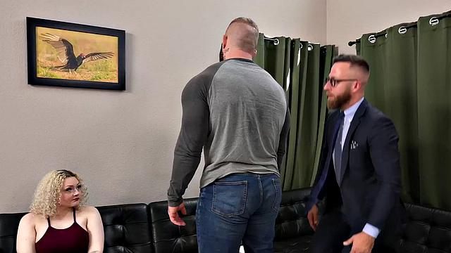 Mesmerized hunk jerks hard cock in front of voyeurs