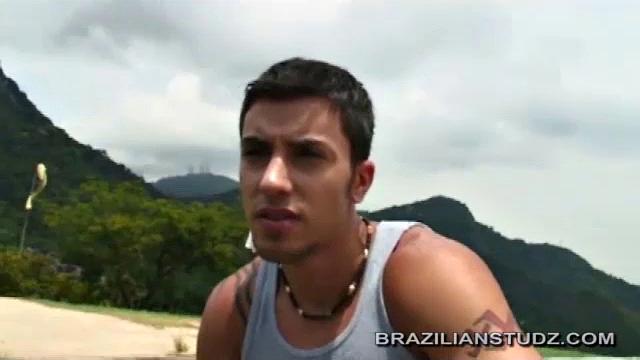 Cosme takes as much of Marcelo's uncut cock as he can fit in his mouth, while Francisco fucks Marcelo from behind. Then Francisco and Marcelo take turns fucking Cosme, before Marcelo bends over and takes Francisco balls deep.