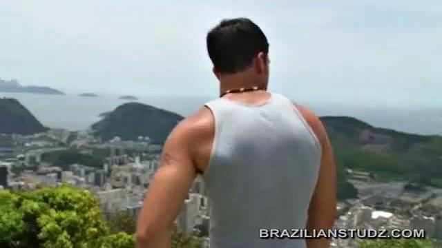 Cosme takes as much of Marcelo's uncut cock as he can fit in his mouth, while Francisco fucks Marcelo from behind. Then Francisco and Marcelo take turns fucking Cosme, before Marcelo bends over and takes Francisco balls deep.