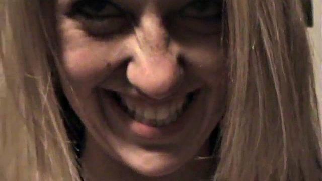 Blonde teen with pierced tits and a smile begs for a hard fuck