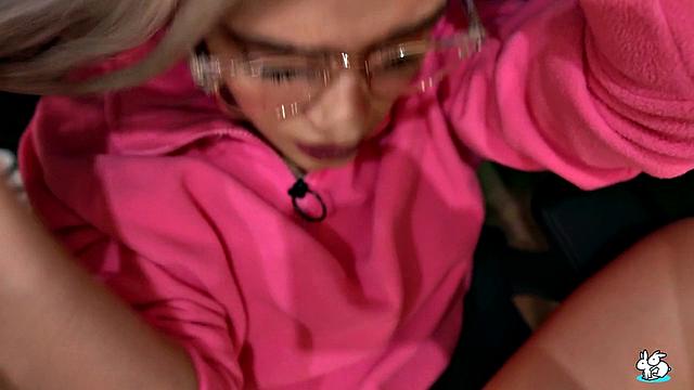 Blonde In Glasses Gets Anal and Facial