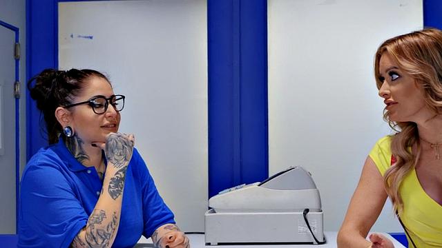 Busty milf rides short bf after fellatio in food couple