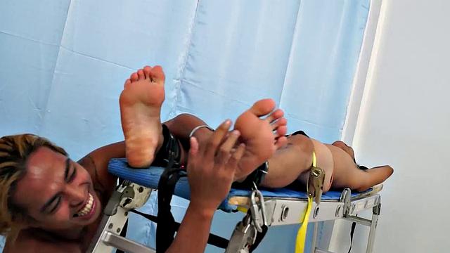 Introducing cute and ticklish Asian twink Jojo. This is his first shoot with Laughing Asians. Our long haired Asian boy Hunter is the sadistic tickler who has strapped Jojo on the tickle rack and puts him through his first tickle experience.