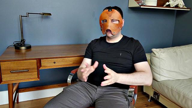 Submissive teen gagging on her dom's cock