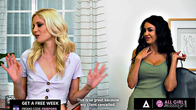 ALL GIRL MASSAGE - Gorgeous Blonde Charlotte Stokely Returns The Favor To Jamie Michelle