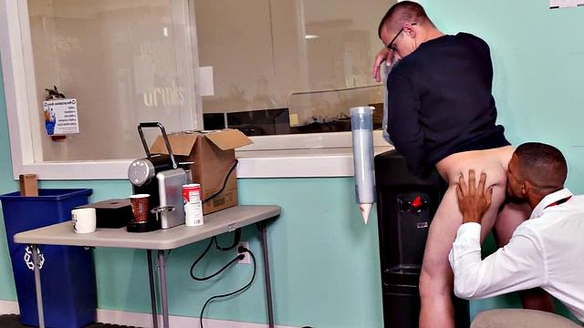 A boss's insatiable desire to get his ass pounded in a hot 3some