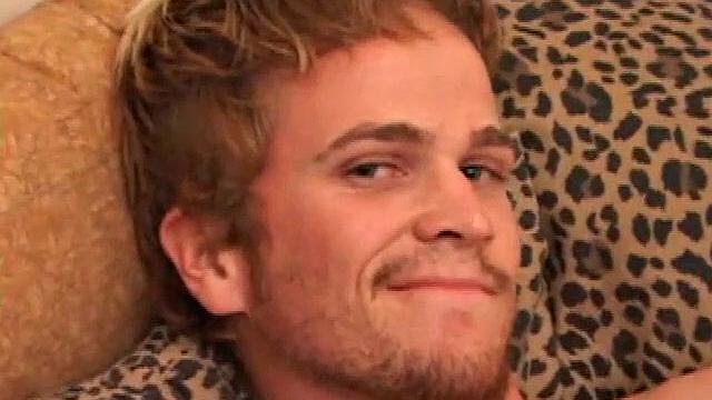 Zach Peters strokes his cock and cums