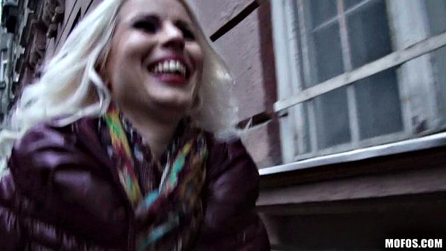 Kinky blonde amateur flaunts her tits & heels in a hot pov show