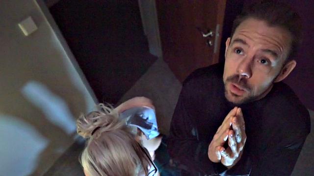 Hotel 21yo smashed in cowgirl by lucky roomies cock