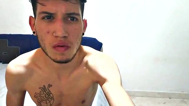 Pervert Boy in the Bedroom: Stripped Down and Jerking Off for the Camera