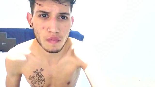 Pervert Boy in the Bedroom: Stripped Down and Jerking Off for the Camera