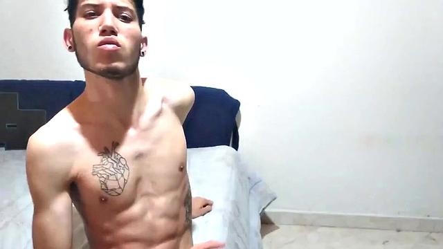 Pervert Boy in the Bedroom: Stripped Down and Jerking Off for the Camera