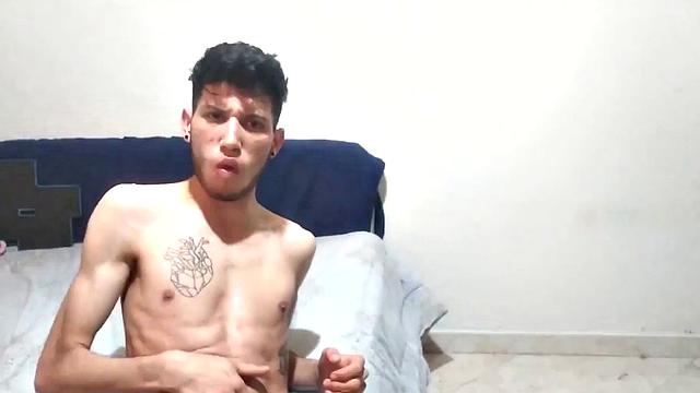 Pervert Boy in the Bedroom: Stripped Down and Jerking Off for the Camera