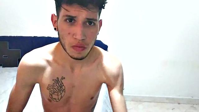 Pervert Boy in the Bedroom: Stripped Down and Jerking Off for the Camera