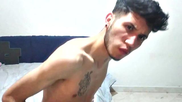 Pervert Boy in the Bedroom: Stripped Down and Jerking Off for the Camera