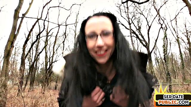 Horny MILF pussyfucked outdoor