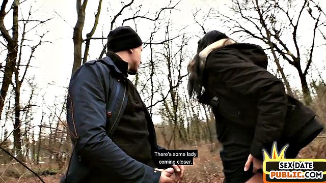 Horny MILF pussyfucked outdoor