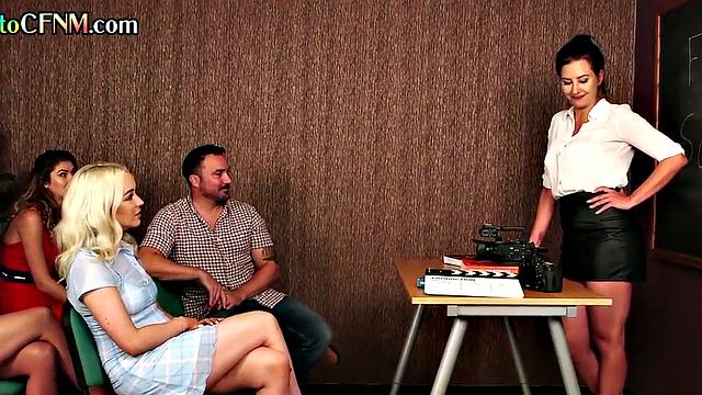 CFNM British BJ on college while teacher filming