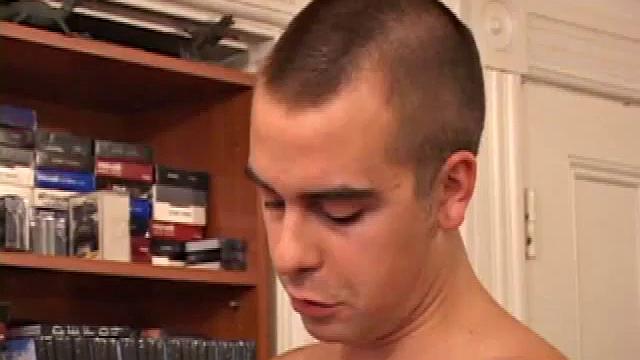 Young super shooter Vincenzo is back for a hot solo jerk off session. After stripping out of his clothes, Vincenzo lubes up his cock and starts stroking with determination.