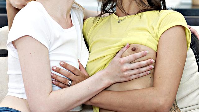 Two Horny Girlfriends Share Fat Cock