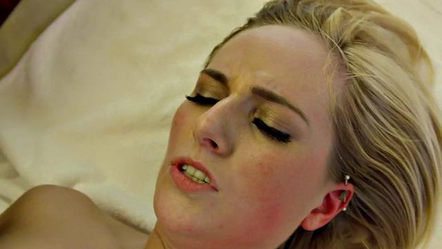 Oral pleased blonde butt-fucked with BBC in missionary pose