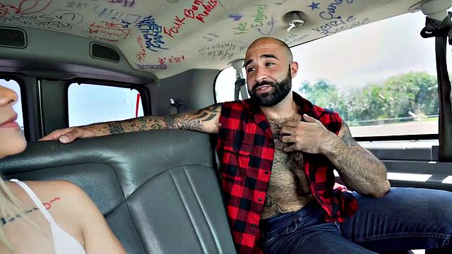 Fooled amateur Asian sucked by gaydaddy in public van