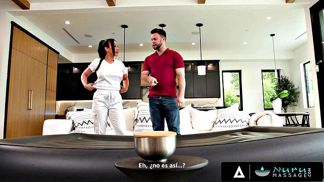 NURU MASSAGE - Hot Cock Massage By Busty Masseuse Jennifer White