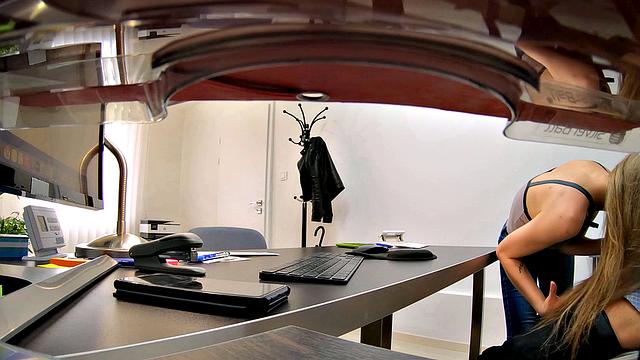 LOAN4K. Sexy babe's sweet crack drilled by loan manager on the desk