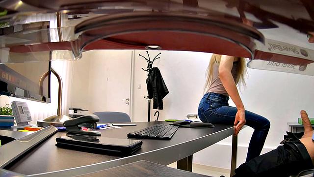 LOAN4K. Sexy babe's sweet crack drilled by loan manager on the desk