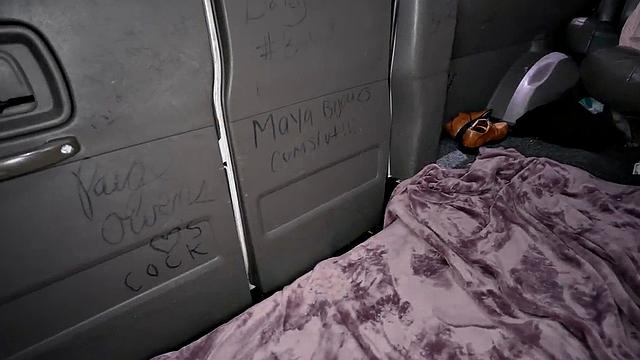 Pulled straight hunk fucks ass in public van outdoor