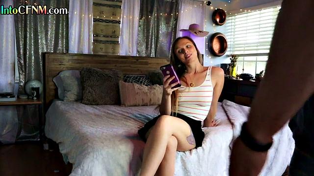 CFNM enjoys hardcore fucking while sucking big dick