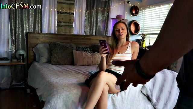 CFNM enjoys hardcore fucking while sucking big dick