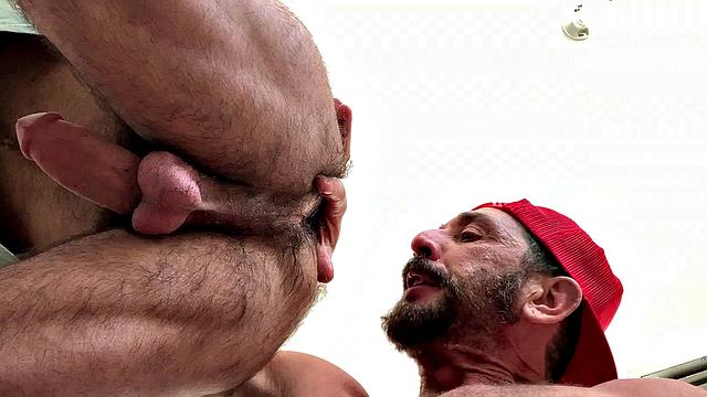 RagingStallion - Muscle Bear Dicked Down In Bathroom By Stranger