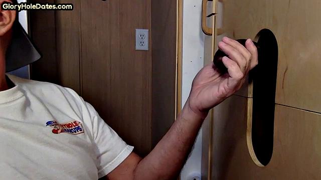 Gloryhole mature gay sucks black meat in amateur closeup